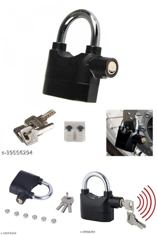 Alarm Lock/Padlocks - BLACK, LxBxH : 7 x 4 x 4 cm