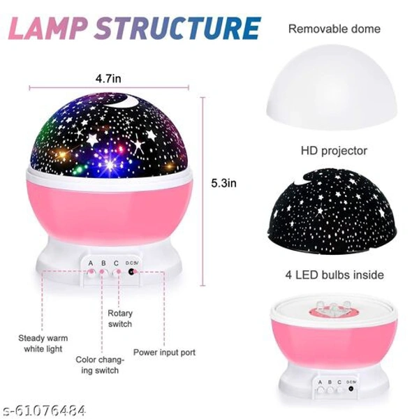 Rotating 360 Degree Moon Night Light Lamp Projector With Multi Colors & USB Cable