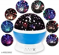 Rotating 360 Degree Moon Night Light Lamp Projector With Multi Colors & USB Cable