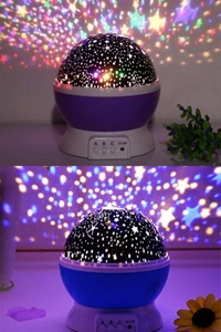 Rotating 360 Degree Moon Night Light Lamp Projector With Multi Colors & USB Cable