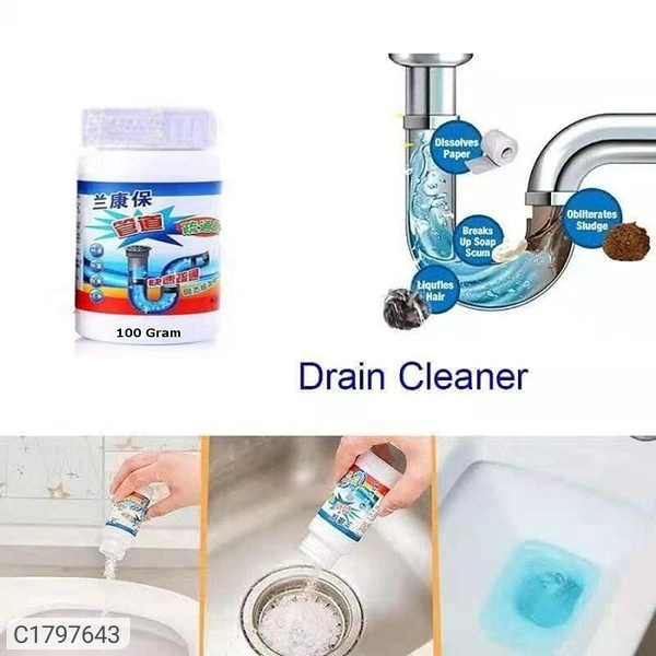 Sink Drain Cleaner - Drain Cleaner & Clog Block Remover Powder (100gm) - Pack Of 1