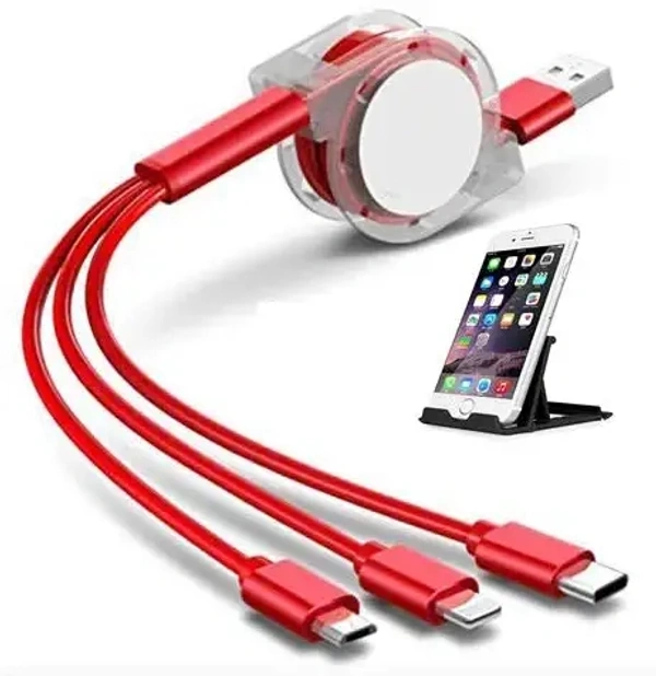 3 In 1 TPE Charging Cable - Red