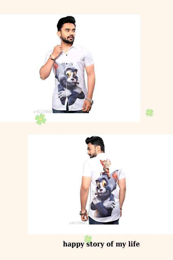 Tom & Jerry Half Sleeves Fancy Shirts for Men - TOM & JERRY 2, Large