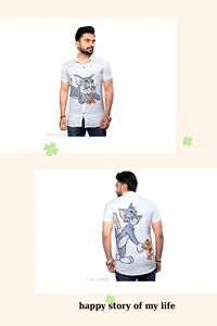 Tom & Jerry Half Sleeves Fancy Shirts for Men - TOM & JERRY 2, Large