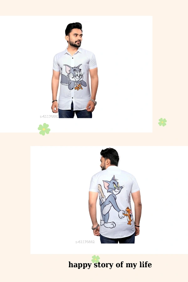 Tom & Jerry Half Sleeves Fancy Shirts for Men - TOM & JERRY 2, Large