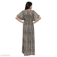 Tiger Print Women Night Gown Dress - Large