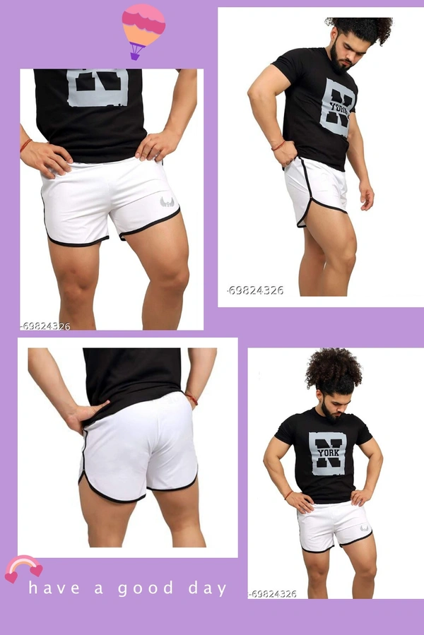Mens Running Shorts - WHITE, 38