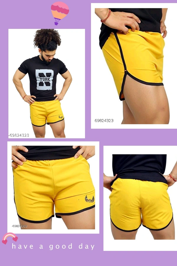 Men's Running Shorts - MUSTARD YELLOW, 38