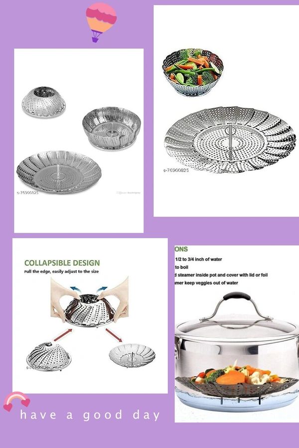 Stainless Steel Steamer Foldable Basket