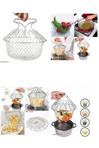 Foldable Steam Rinse Deep Fry Basket