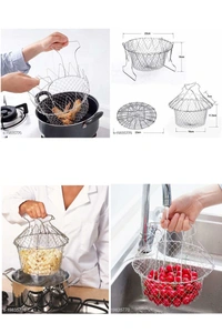 Foldable Steam Rinse Deep Fry Basket
