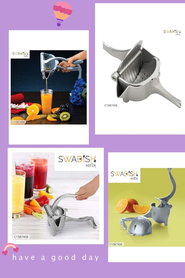 Instant Manual Fruit Juicer / Hand Juicer / Hand Press - Alluminium Alloy Silver