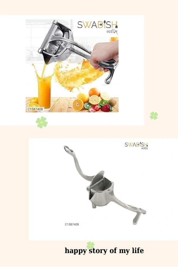 Instant Manual Fruit Juicer / Hand Juicer / Hand Press - Alluminium Alloy Silver