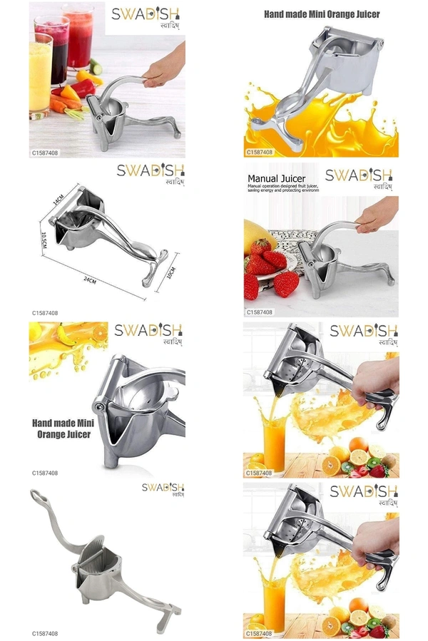 Instant Manual Fruit Juicer / Hand Juicer / Hand Press - Alluminium Alloy Silver