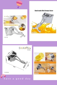 Instant Manual Fruit Juicer / Hand Juicer / Hand Press - Alluminium Alloy Silver