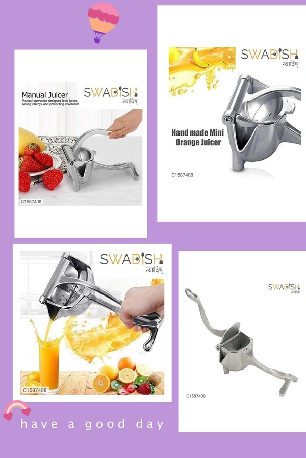 Instant Manual Fruit Juicer / Hand Juicer / Hand Press - Alluminium Alloy Silver
