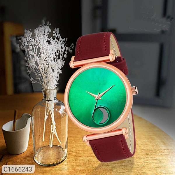 Mens Leather Watches - Green Dial
