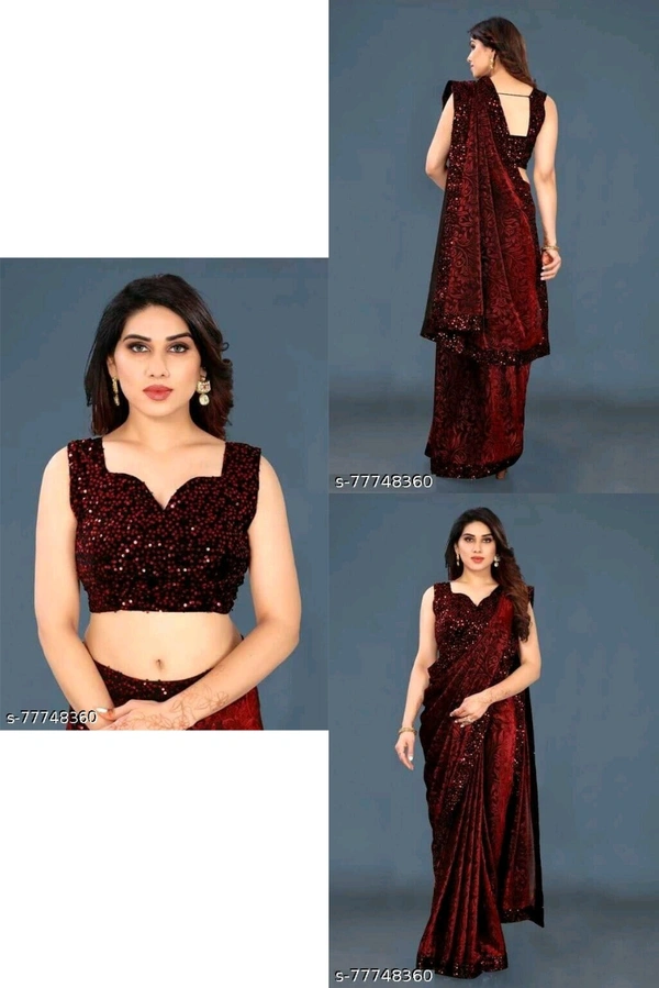 Sarees - Maroon, Free Size