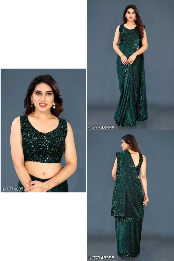Sarees - Dark Green, Free Size