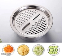 11 inch 3 In 1 Colander, Grater Strainer and Drain Basket Salad Maker Bowl  - Stainless Steel, 11 Inch