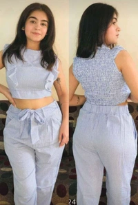 Sleeveless Top Bottom Set / Two Piece Set - LARGE