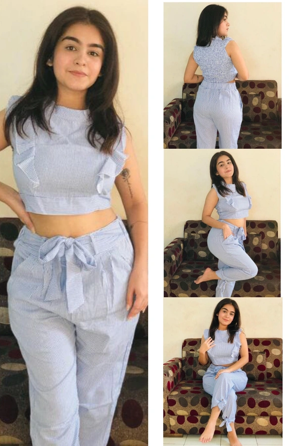 Sleeveless Top Bottom Set / Two Piece Set - SMALL