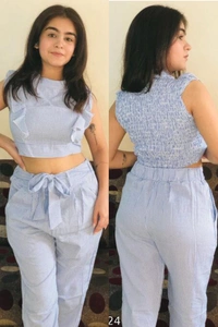 Sleeveless Top Bottom Set / Two Piece Set - SMALL