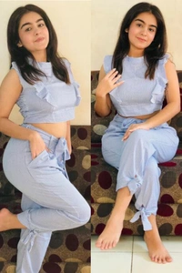 Sleeveless Top Bottom Set / Two Piece Set - SMALL