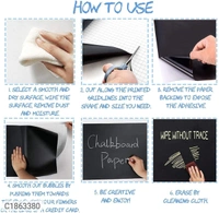 Black Board Sticker With 5 Chalks
