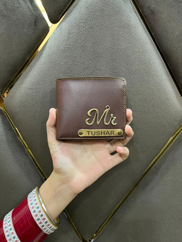 Personalized Name Wallet - BROWN