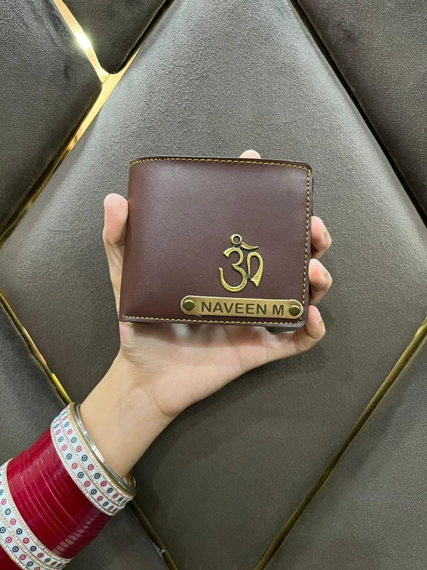 Personalised Name Wallet - BROWN