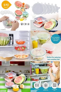 Reusable Silicone Stretch Lids For Food Cover ( Set of 6 ) - Set Of 6