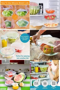 Reusable Silicone Stretch Lids For Food Cover ( Set of 6 ) - Set Of 6