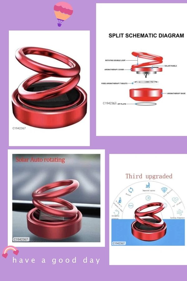 Solar Power Rotating Car/Room Air Freshener Perfume