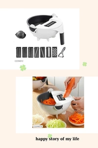9 In 1 Multipurpose Magic Rotate Vegetable Cutter With Drain Basket