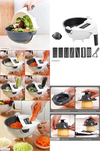 9 In 1 Multipurpose Magic Rotate Vegetable Cutter With Drain Basket