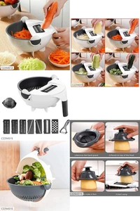 9 In 1 Multipurpose Magic Rotate Vegetable Cutter With Drain Basket