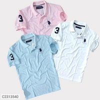 Mens Polo Neck T-Shirt Pack Of 3 - COMBO 1, XL