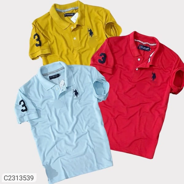 Mens Polo Neck T-Shirt Pack Of 3 - COMBO 1, XXL