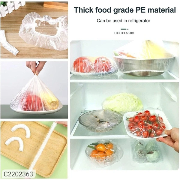 Reusable Elastic Food Storage Plastic Covers (Pack of 100) - PACK OF 100
