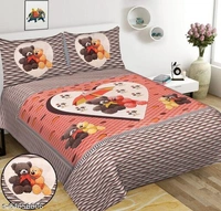 Jaipuri Pure Cotton Queen Size Double Bedsheet With 2 Matching Pillow Covers - Gray, Queen Size