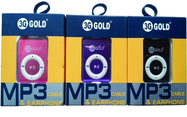 3G Gold MP3 Player With Earphones & Data Cable - Black