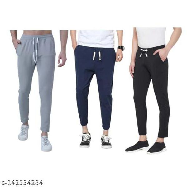 Pack Of 3 Mens Lower Track Pants For Gym, Running, Athletic