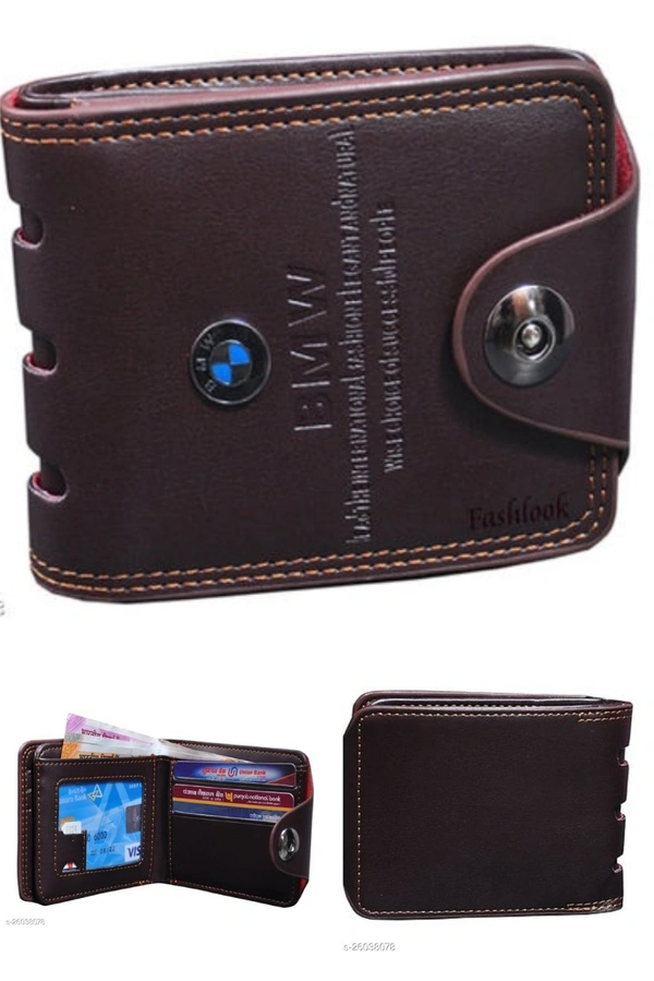 Stylish Mens Leather Wallet - Brown Leather BMW