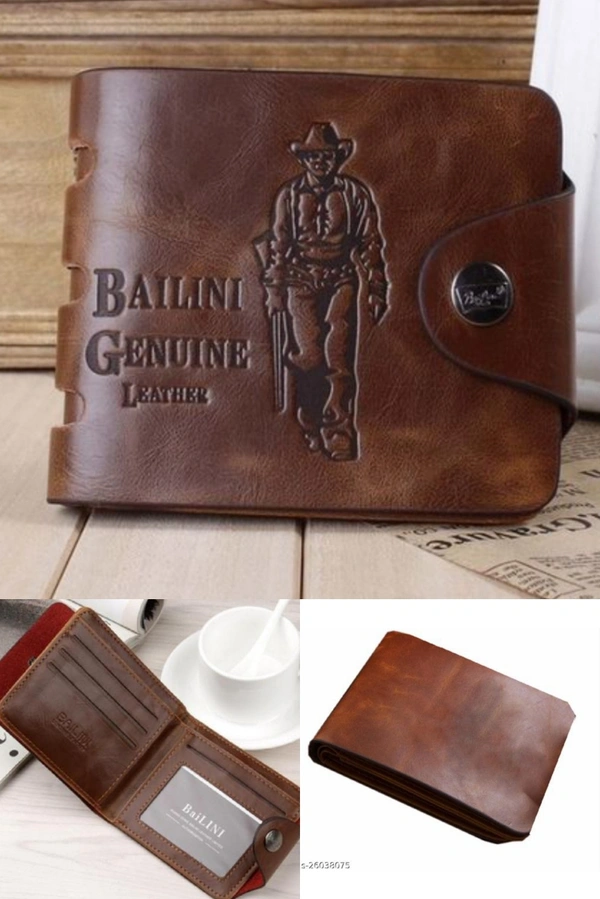 Stylish Mens Leather Wallet - Bailini Brown