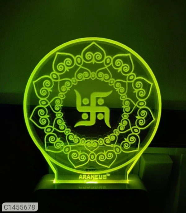 LED 3D Illusion Night Lamp - Swastik