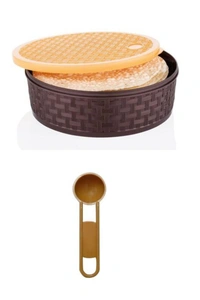 7 Section Round Heavy Duty Plastic Masala Box For Kitchen With Lid With Spoon  (700 ml)