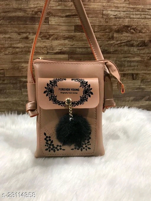 Women's PU Sling Bags - Brown