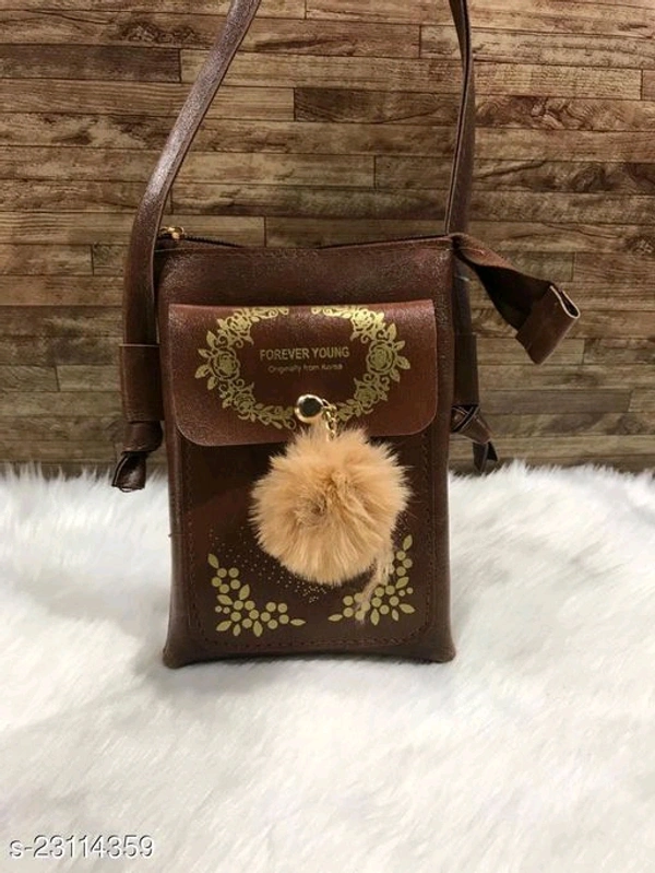 Women's PU Sling Bags - Bourbon