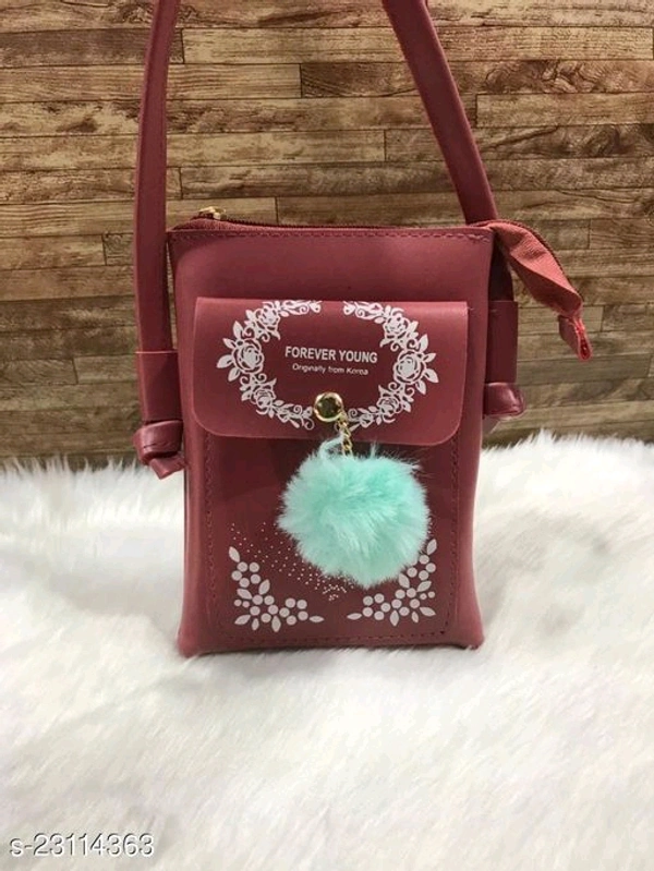 Women's PU Sling Bags - Maroon